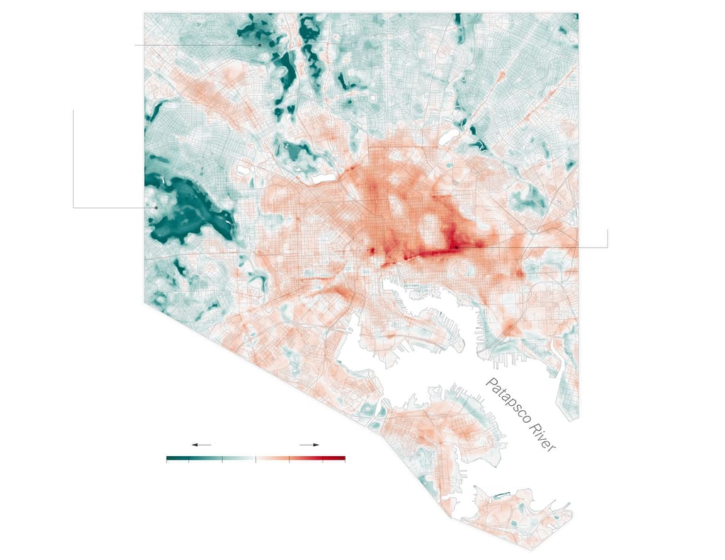 Baltimore, Maryland, USA and summer heat