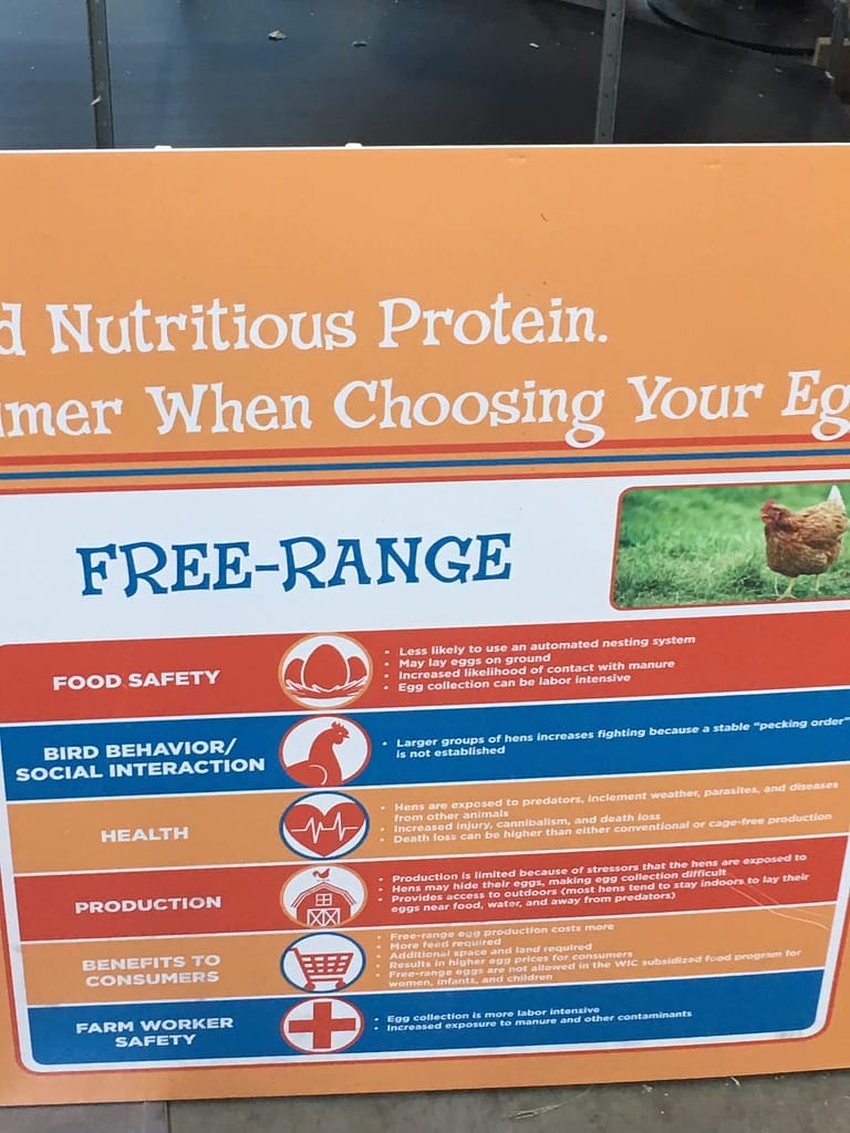 Statements about free-range chickens and eggs
